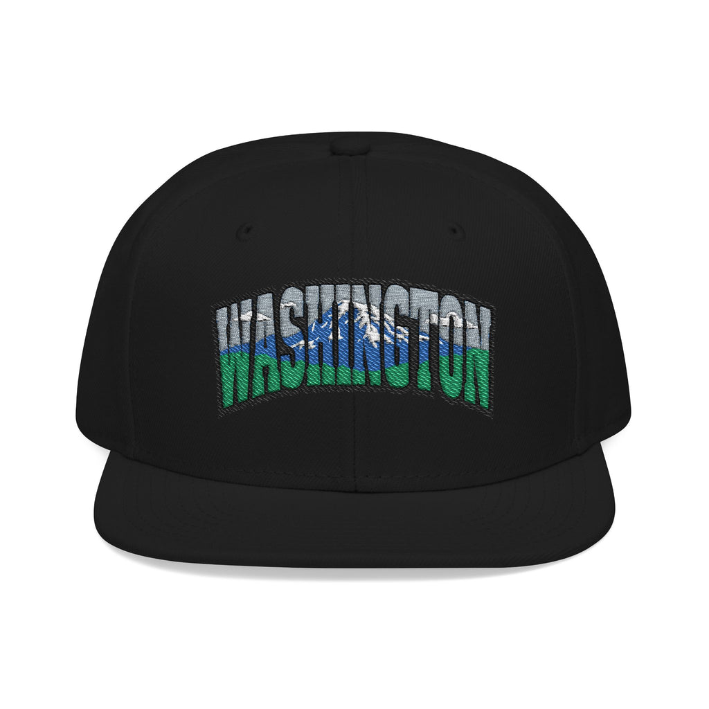 Washington License Plate Snapback Hat — Embroidered "Washington" Ombre Logo