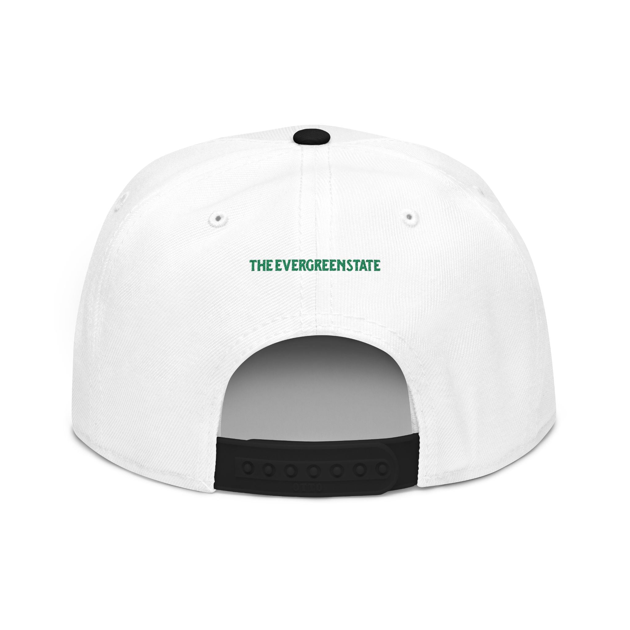 Washington License Plate Snapback Hat — Embroidered "Washington" Ombre Logo