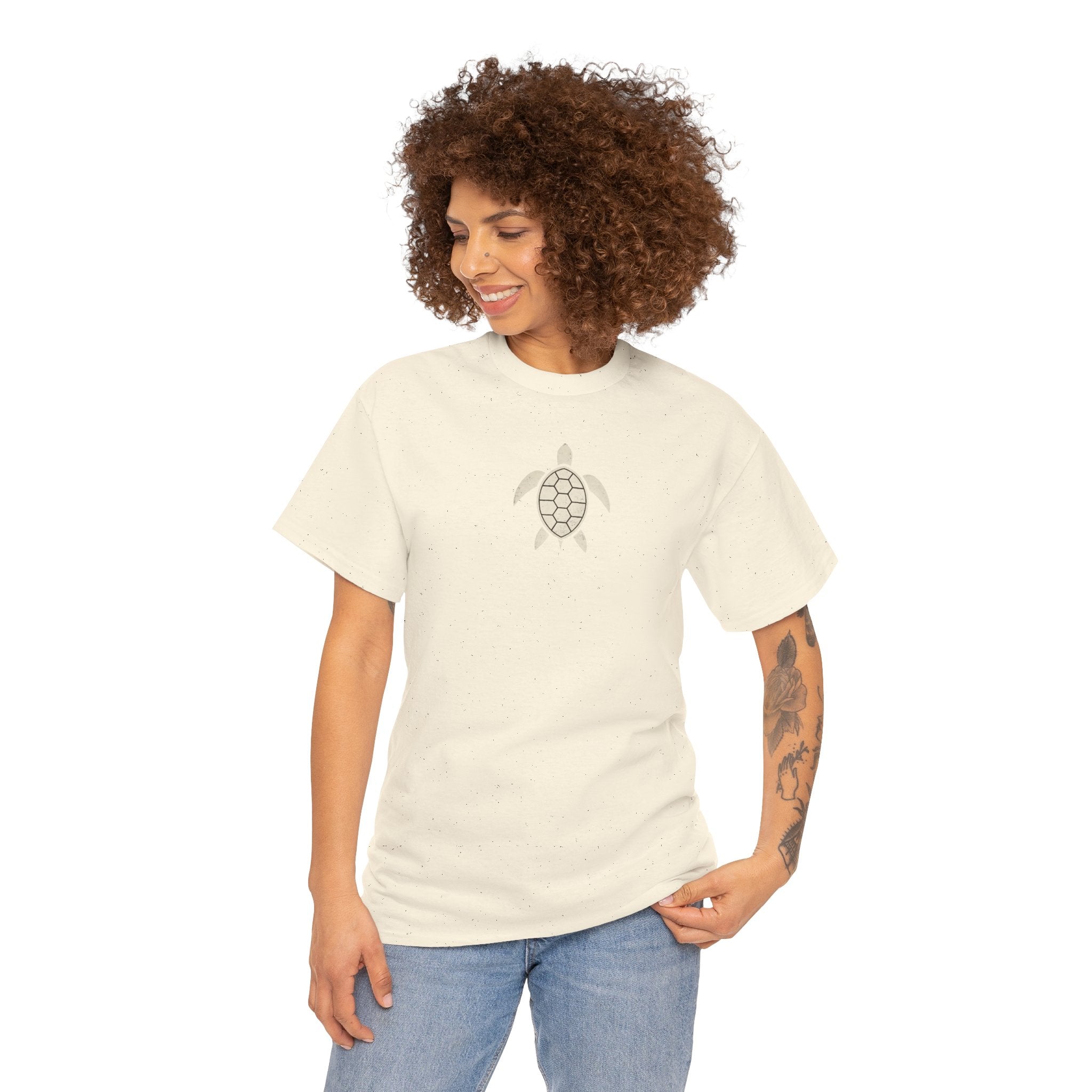 Vintage Shores T-Shirt-- Retro Beach Turtle Graphic Tee (Palm Trees, Sun & Waves)