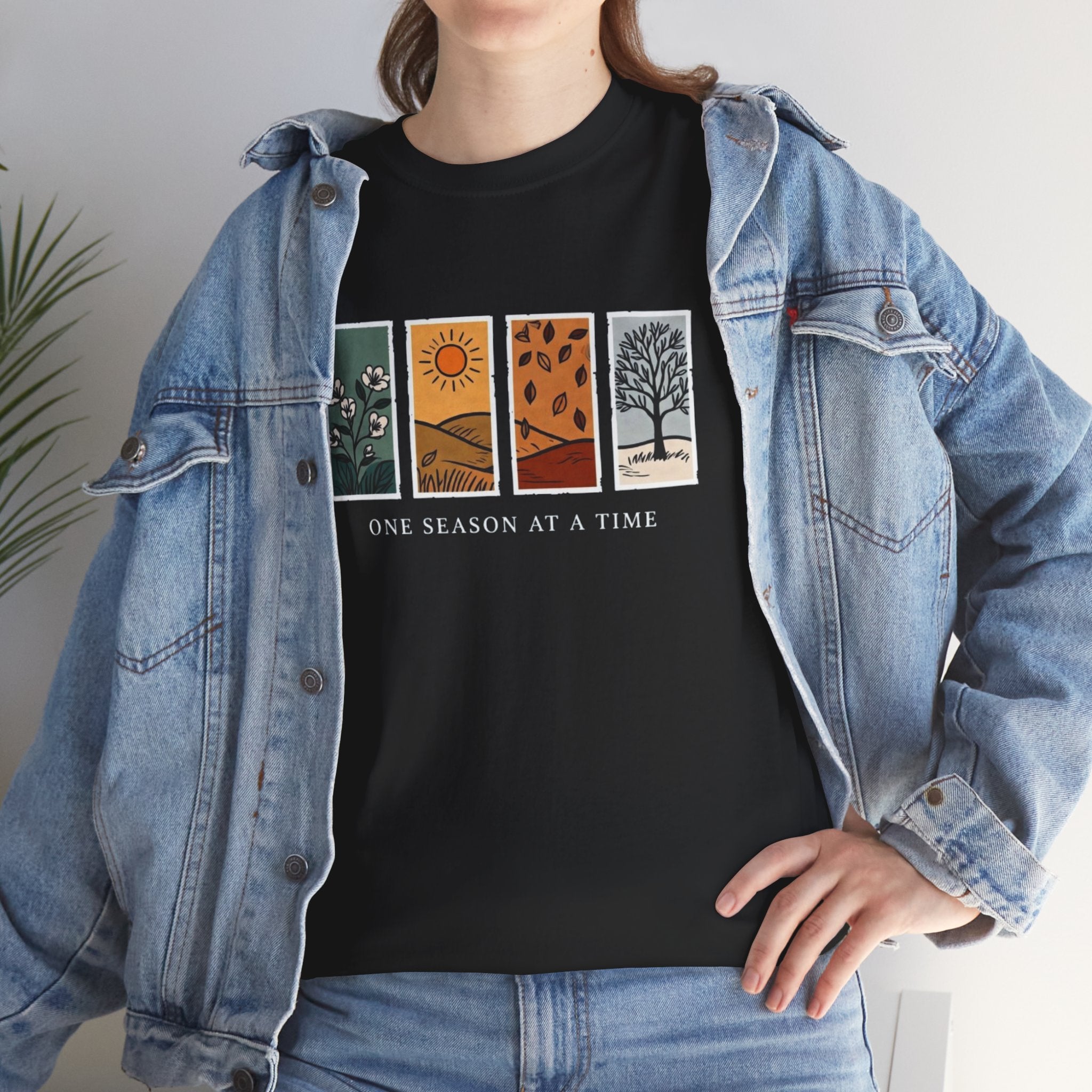 Seasons at a Time Tee — "One Season at a Time" Nature Graphic T‑Shirt