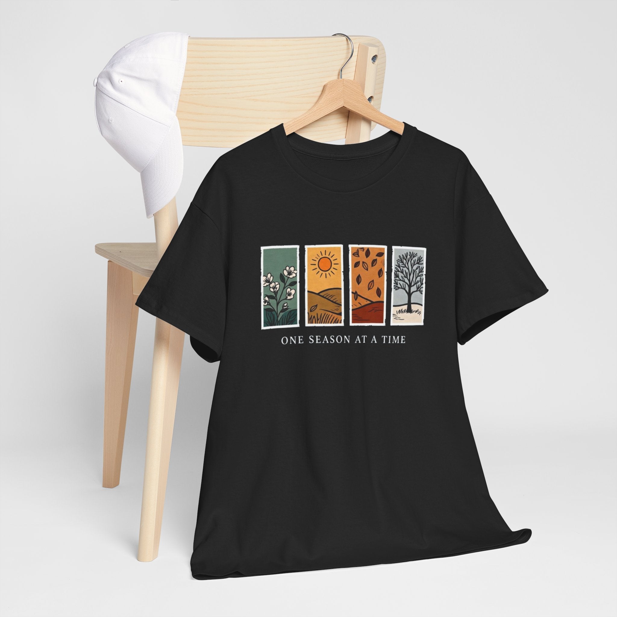 Seasons at a Time Tee — "One Season at a Time" Nature Graphic T‑Shirt