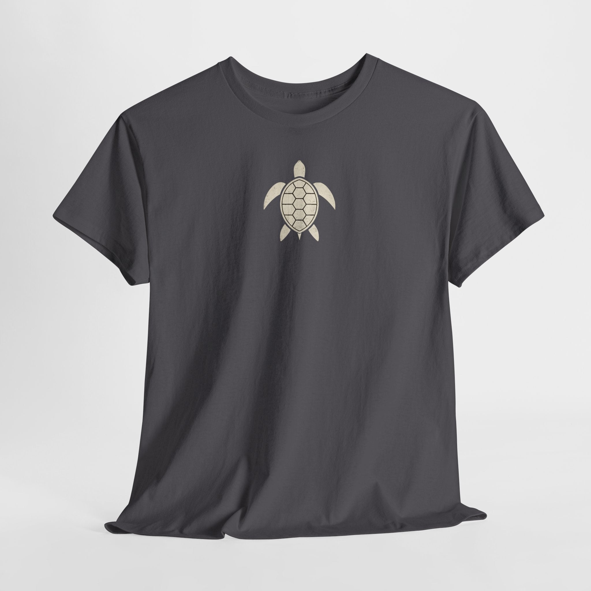 Vintage Shores T-Shirt-- Retro Beach Turtle Graphic Tee (Palm Trees, Sun & Waves)