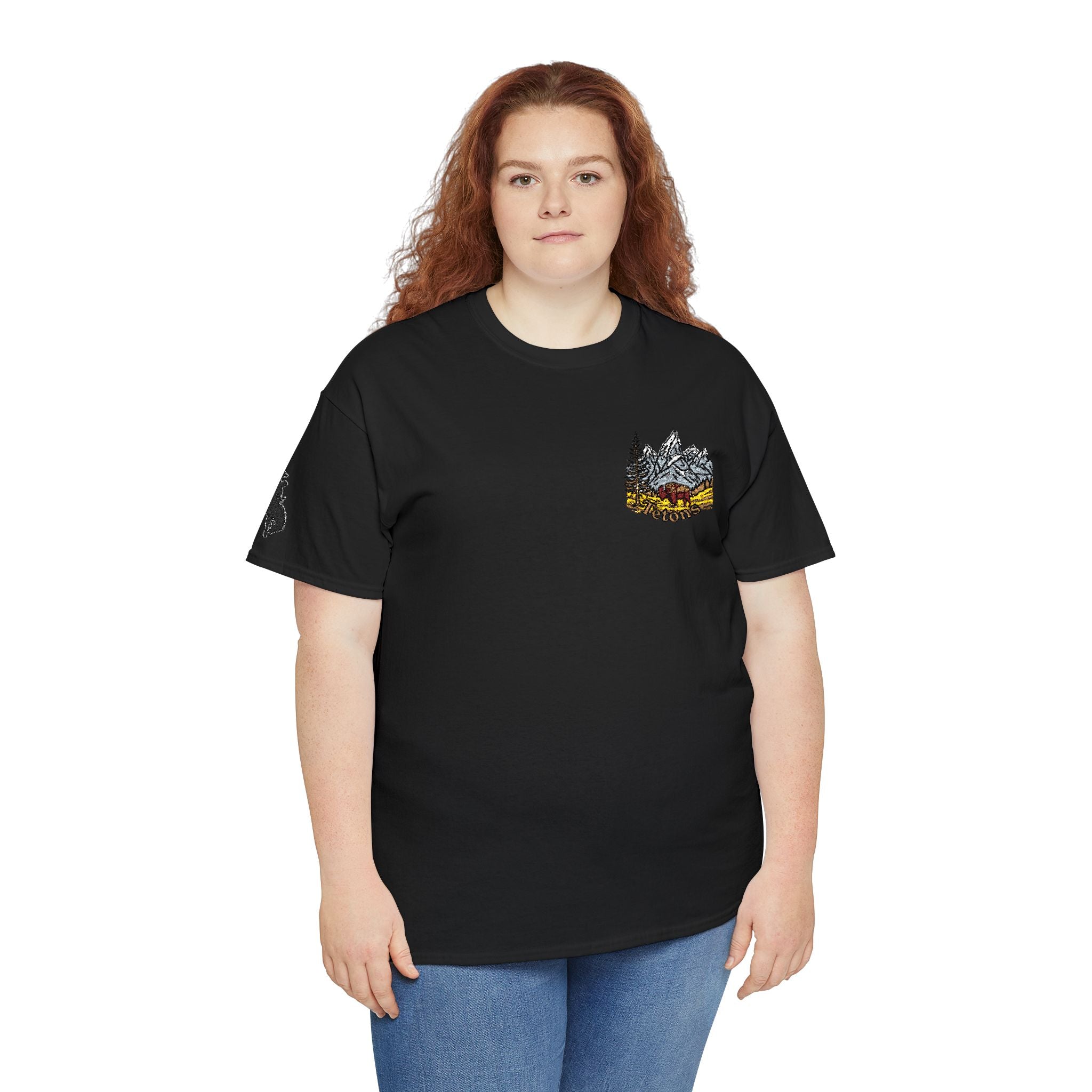 Grand Teton Tee — Bucking cowboy sleeve