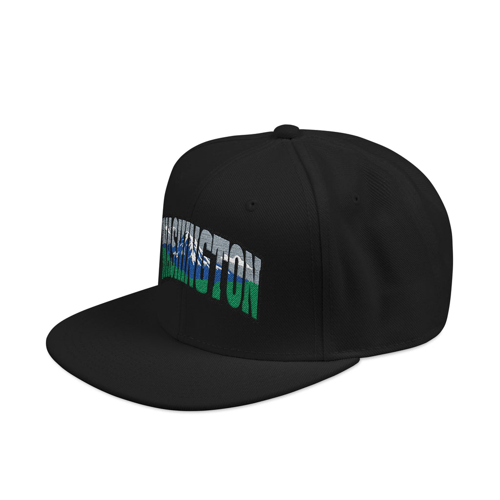 Washington License Plate Snapback Hat — Embroidered "Washington" Ombre Logo