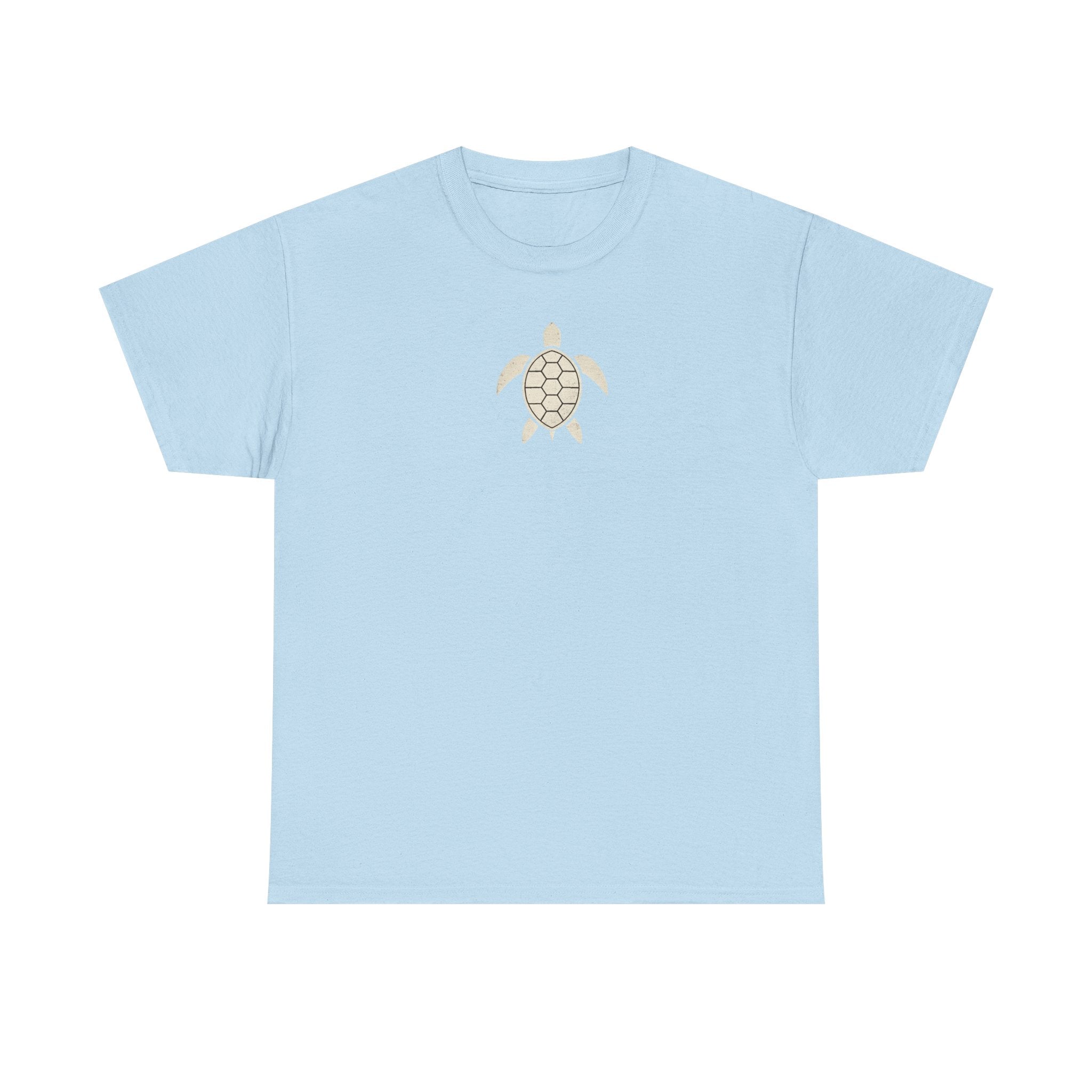 Vintage Shores T-Shirt-- Retro Beach Turtle Graphic Tee (Palm Trees, Sun & Waves)