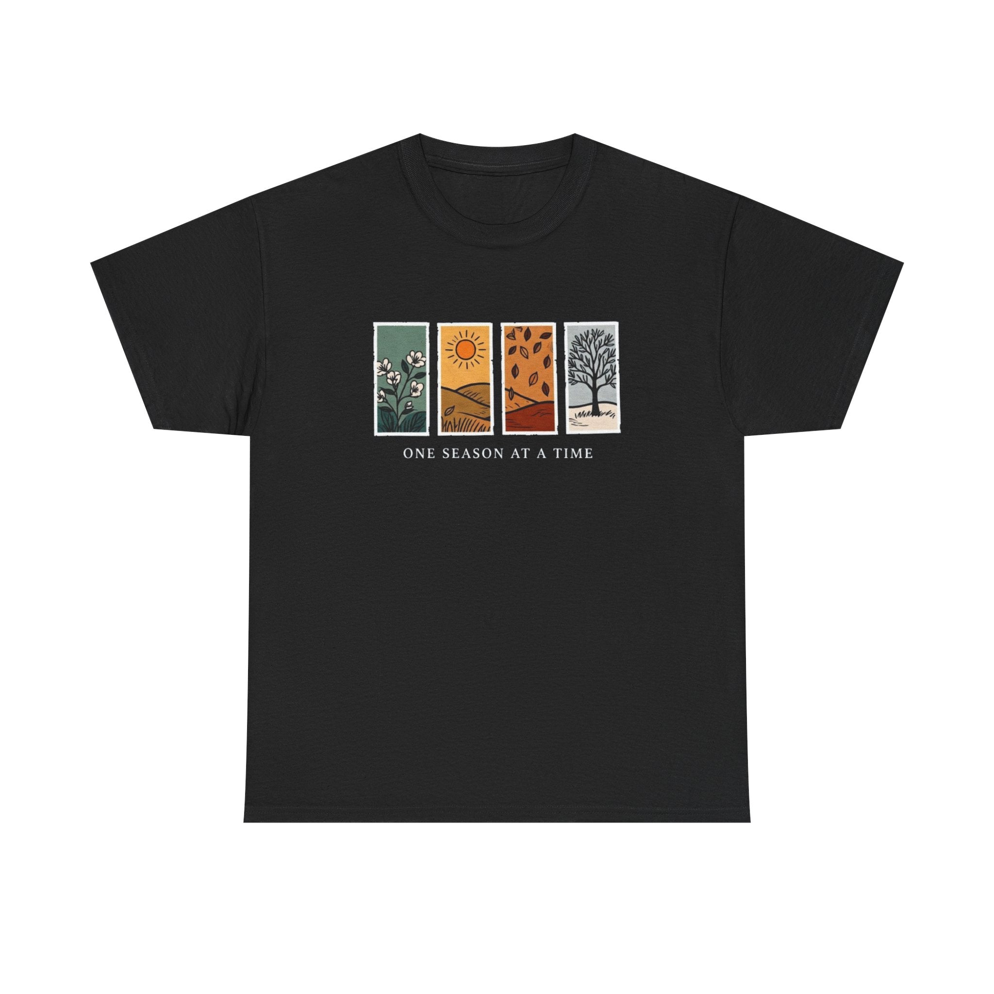 Seasons at a Time Tee — "One Season at a Time" Nature Graphic T‑Shirt