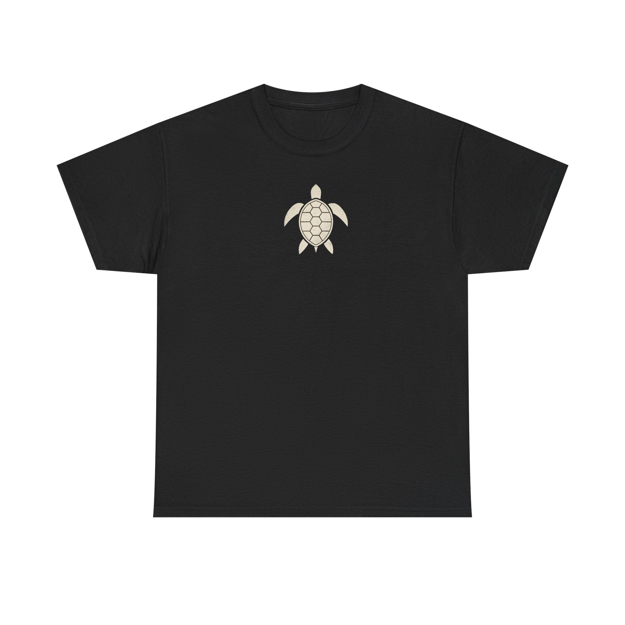 Vintage Shores T-Shirt-- Retro Beach Turtle Graphic Tee (Palm Trees, Sun & Waves)