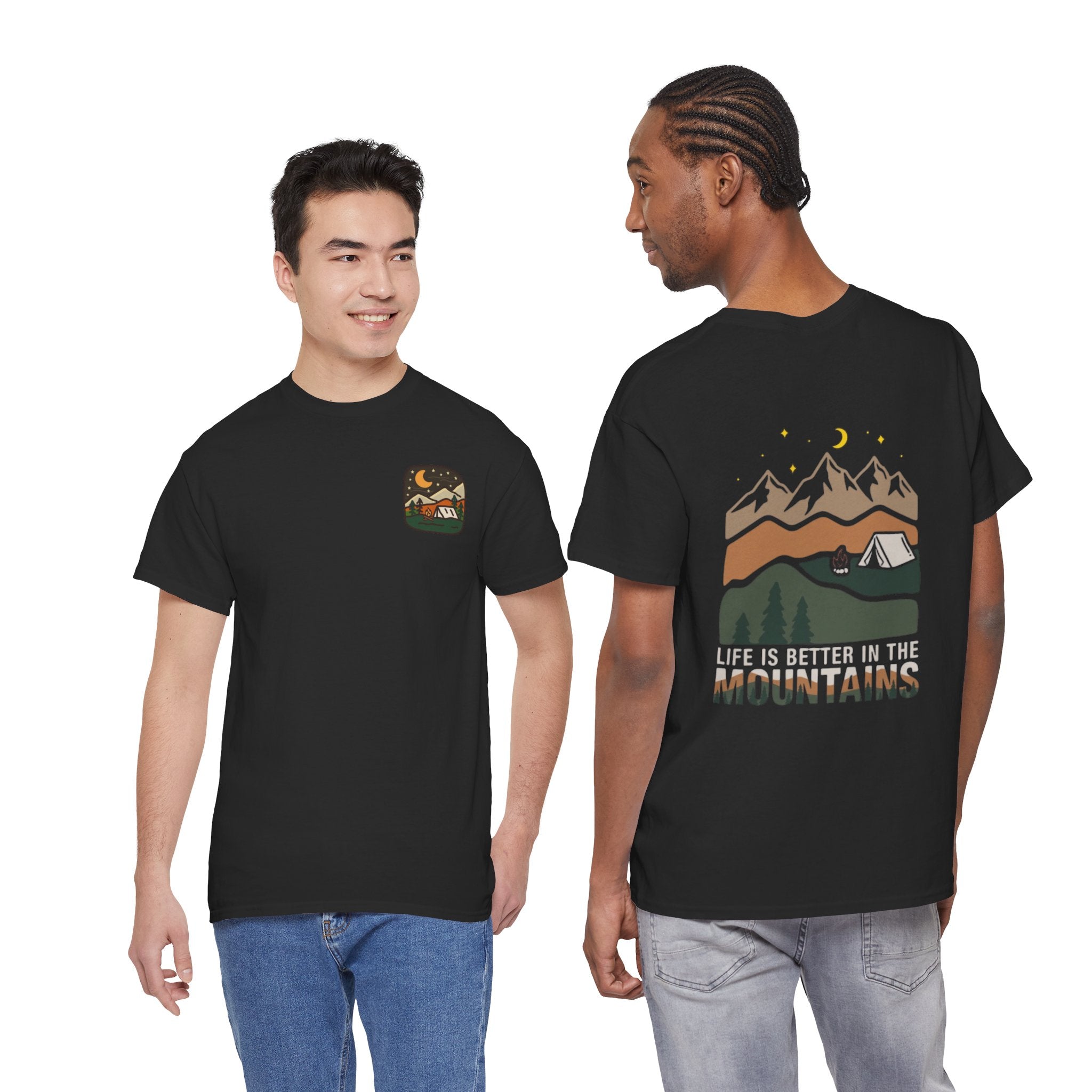 Mountain Camping T‑Shirt — "Life Is Better in the Mountains" Outdoor Tee