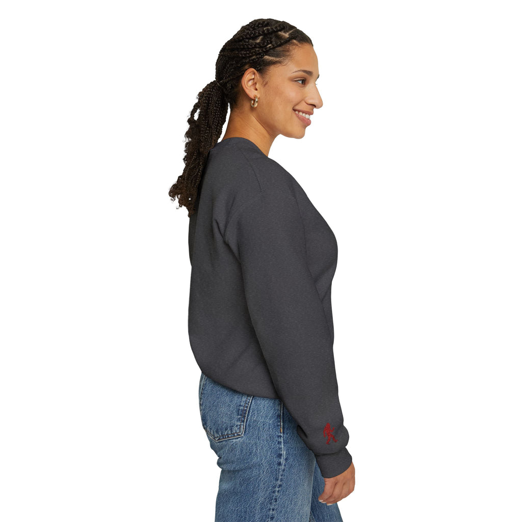 Mount Rainier Crewneck Sweatshirt — Sasquatch detail Right Sleeve