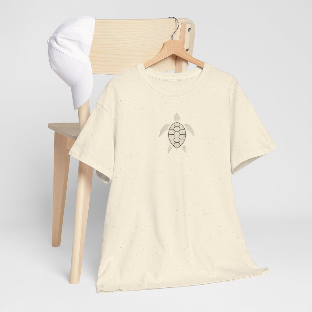 Vintage Shores T-Shirt-- Retro Beach Turtle Graphic Tee (Palm Trees, Sun & Waves)