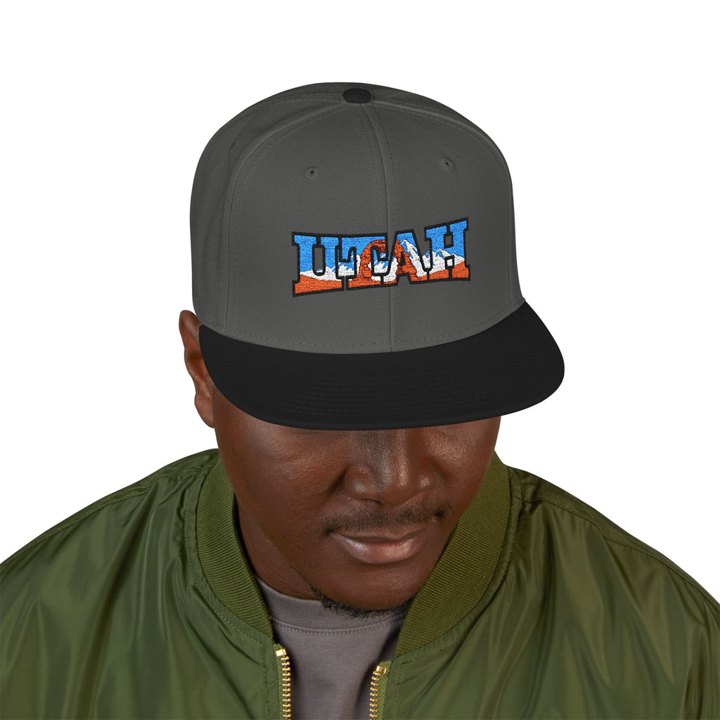 Snapback Hat — 'UTAH' Embroidered Vintage License Plate Cap