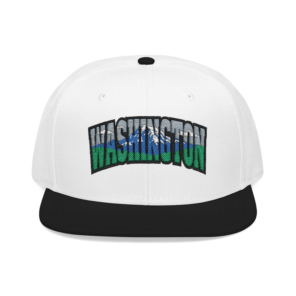 Washington License Plate Snapback Hat — Embroidered "Washington" Ombre Logo