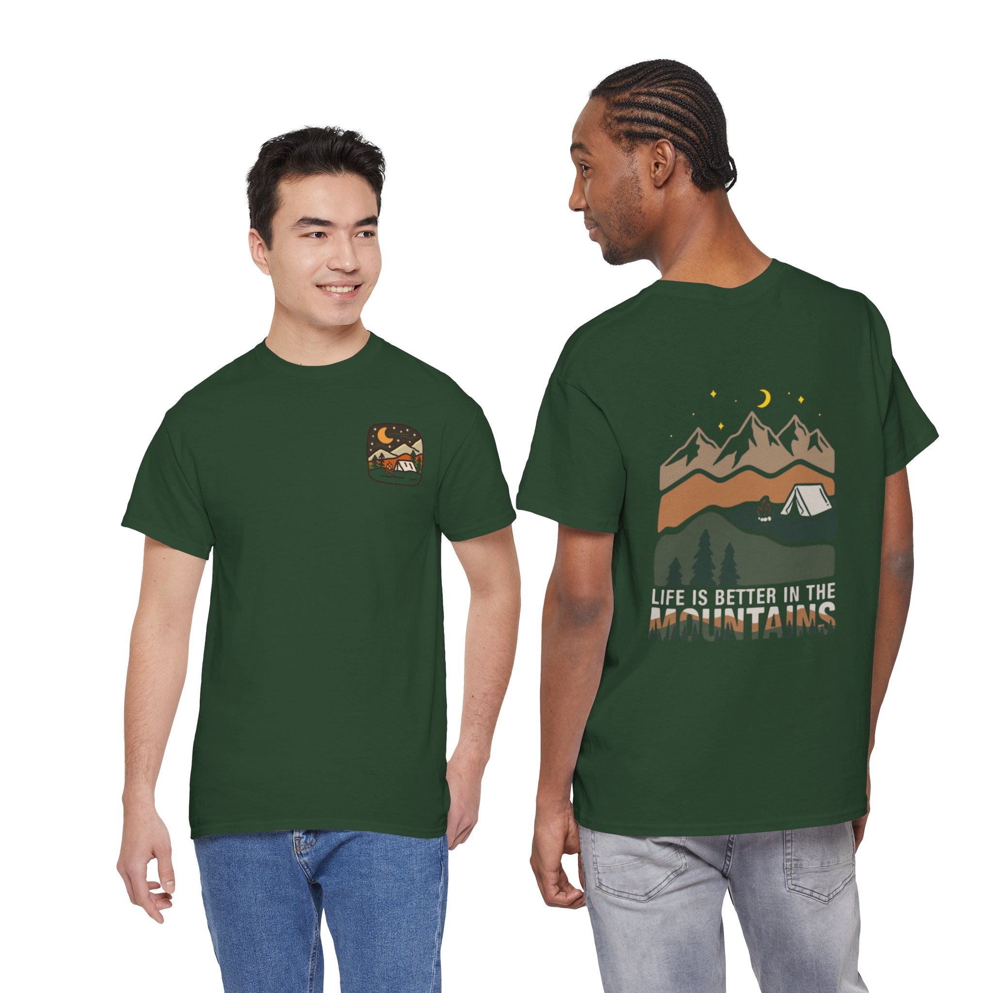 Mountain Camping T‑Shirt — "Life Is Better in the Mountains" Outdoor Tee