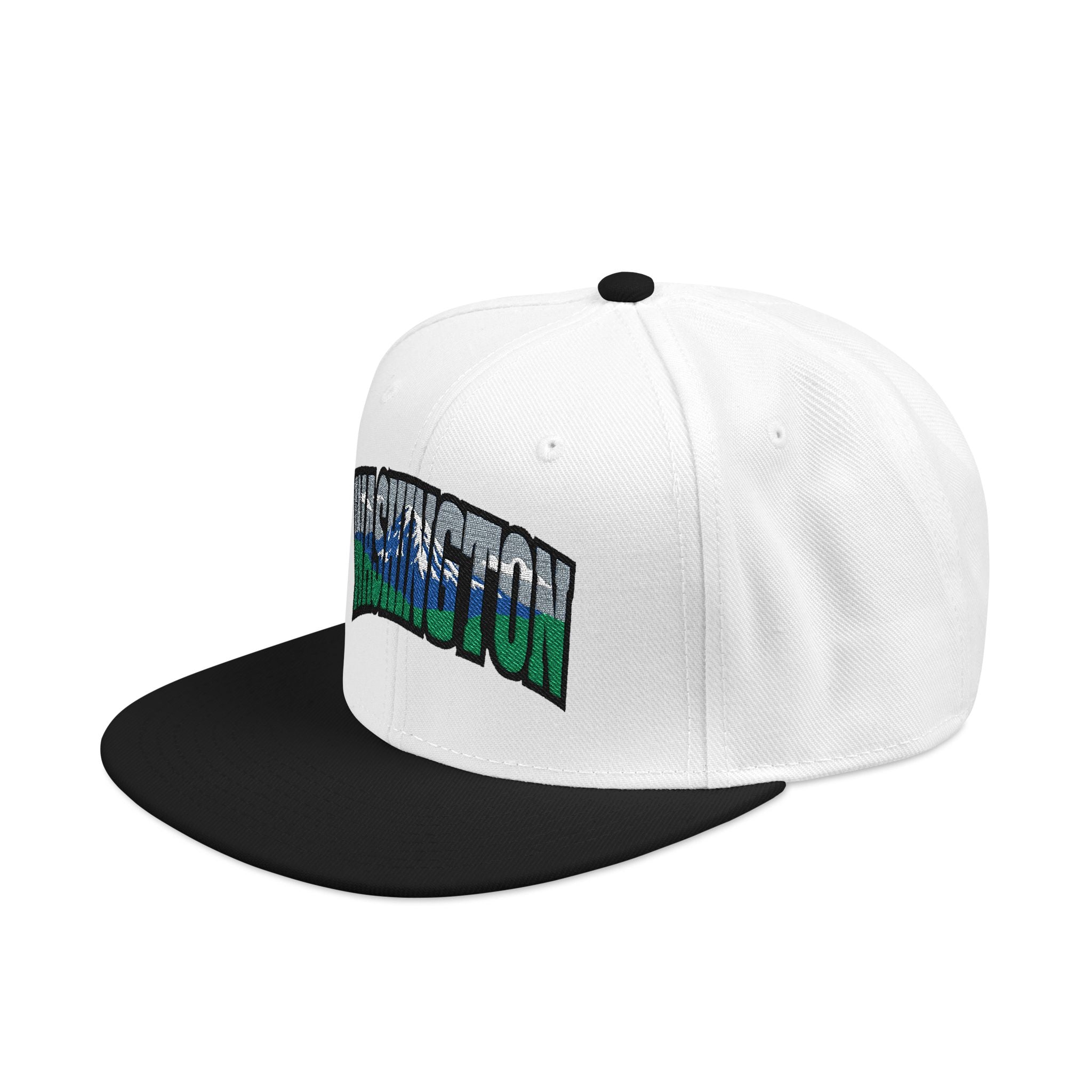 Washington License Plate Snapback Hat — Embroidered "Washington" Ombre Logo