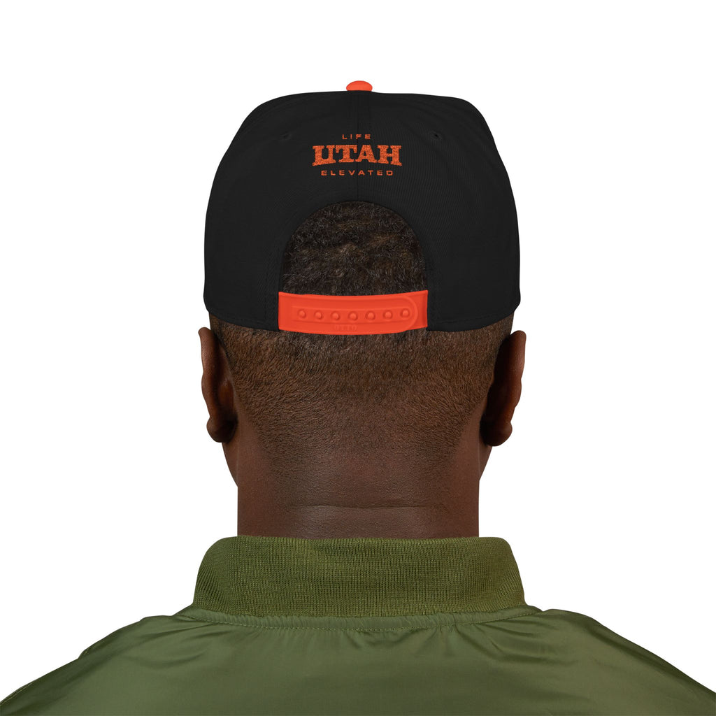 Snapback Hat — 'UTAH' Embroidered Vintage License Plate Cap