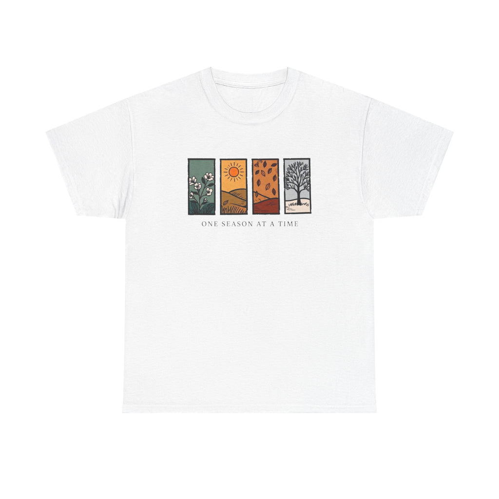 Seasons at a Time Tee — "One Season at a Time" Nature Graphic T‑Shirt