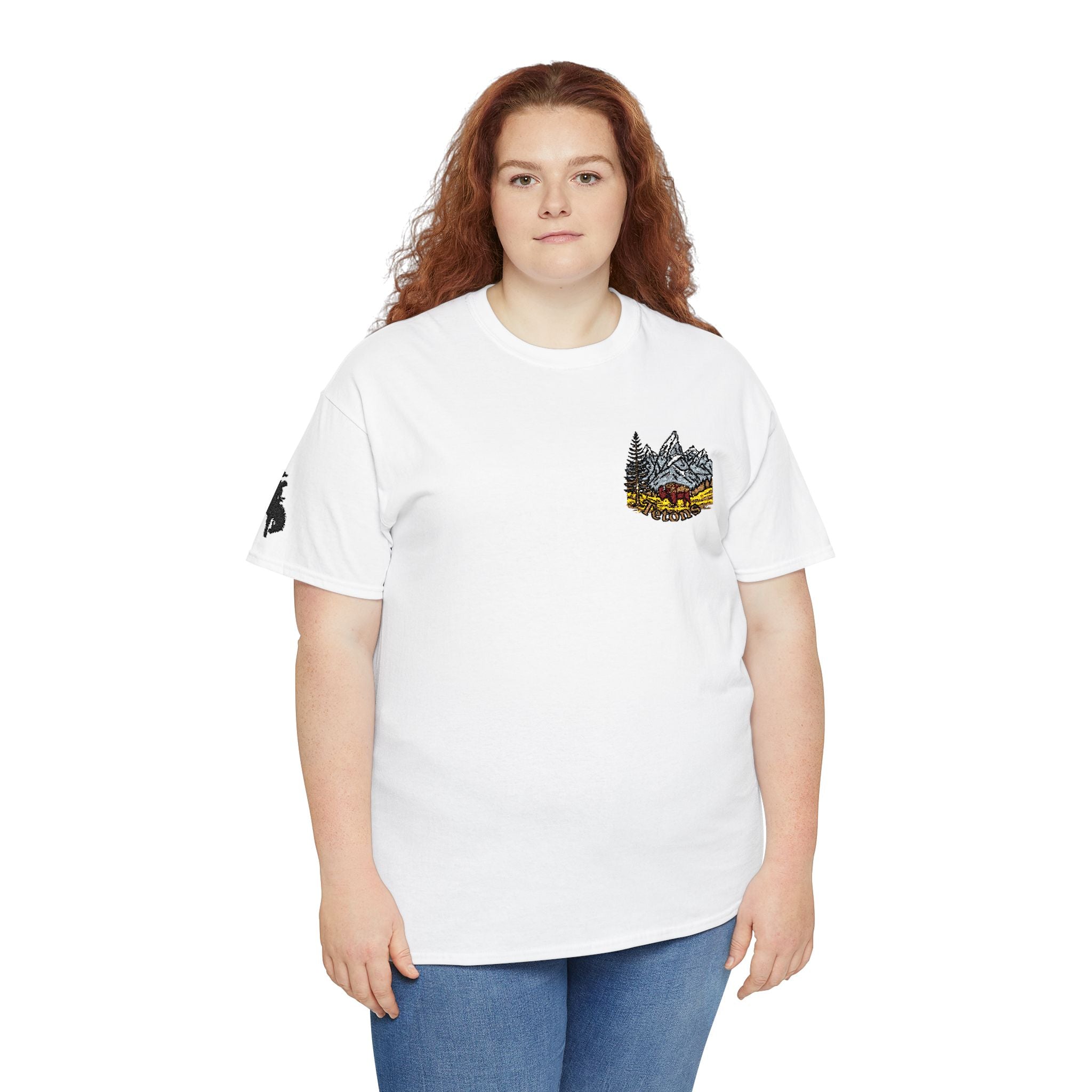 Grand Teton Tee — Bucking cowboy sleeve