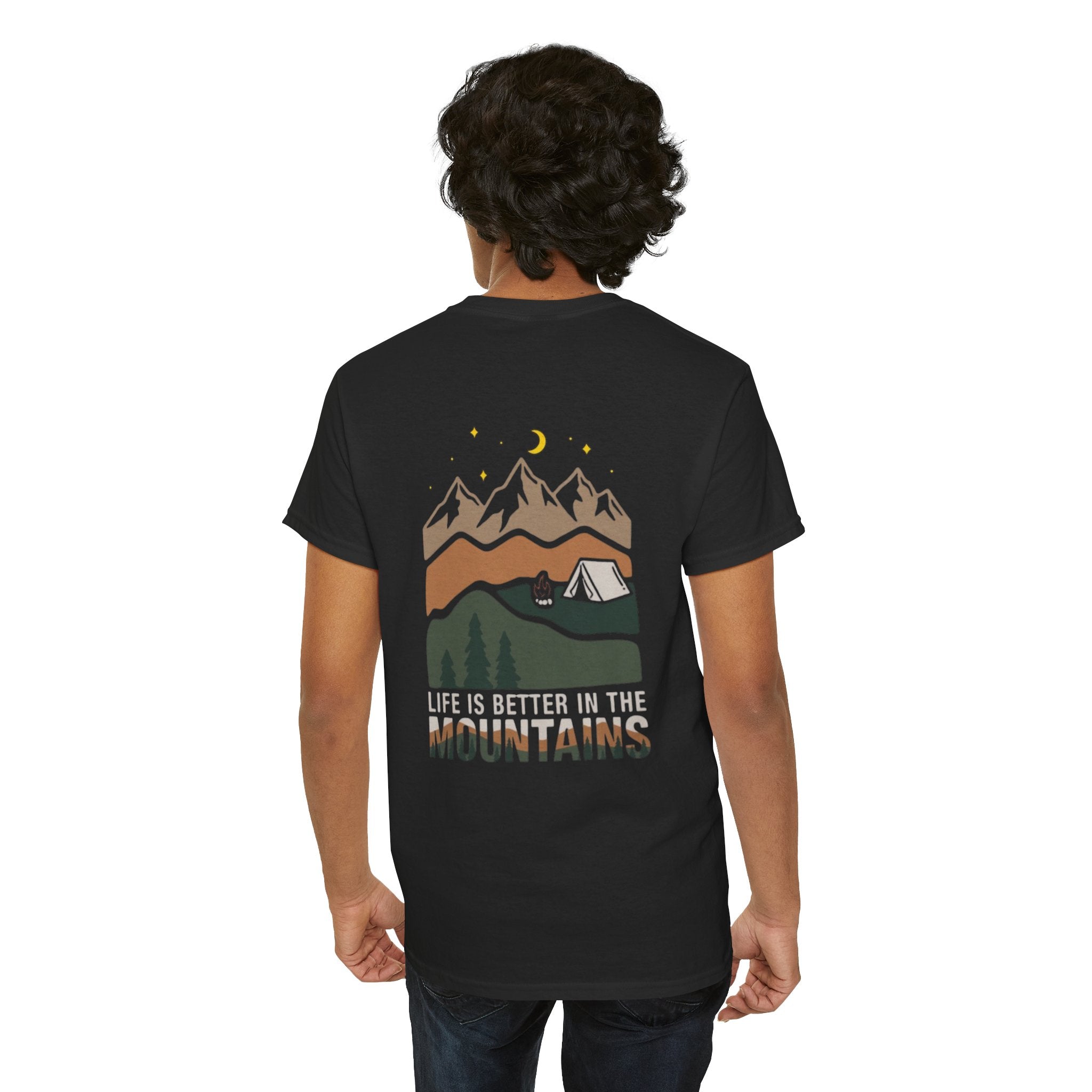Mountain Camping T‑Shirt — "Life Is Better in the Mountains" Outdoor Tee
