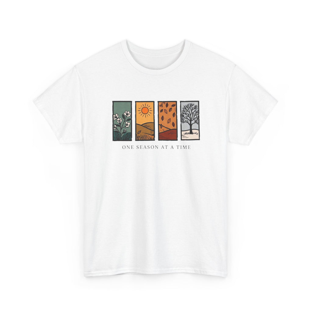 Seasons at a Time Tee — "One Season at a Time" Nature Graphic T‑Shirt