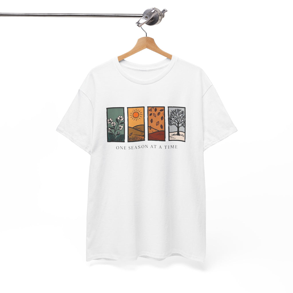 Seasons at a Time Tee — "One Season at a Time" Nature Graphic T‑Shirt