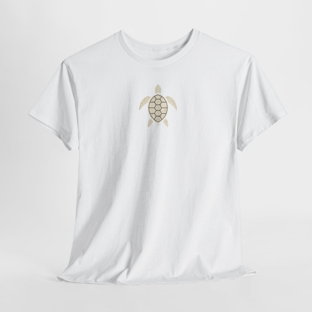 Vintage Shores T-Shirt-- Retro Beach Turtle Graphic Tee (Palm Trees, Sun & Waves)