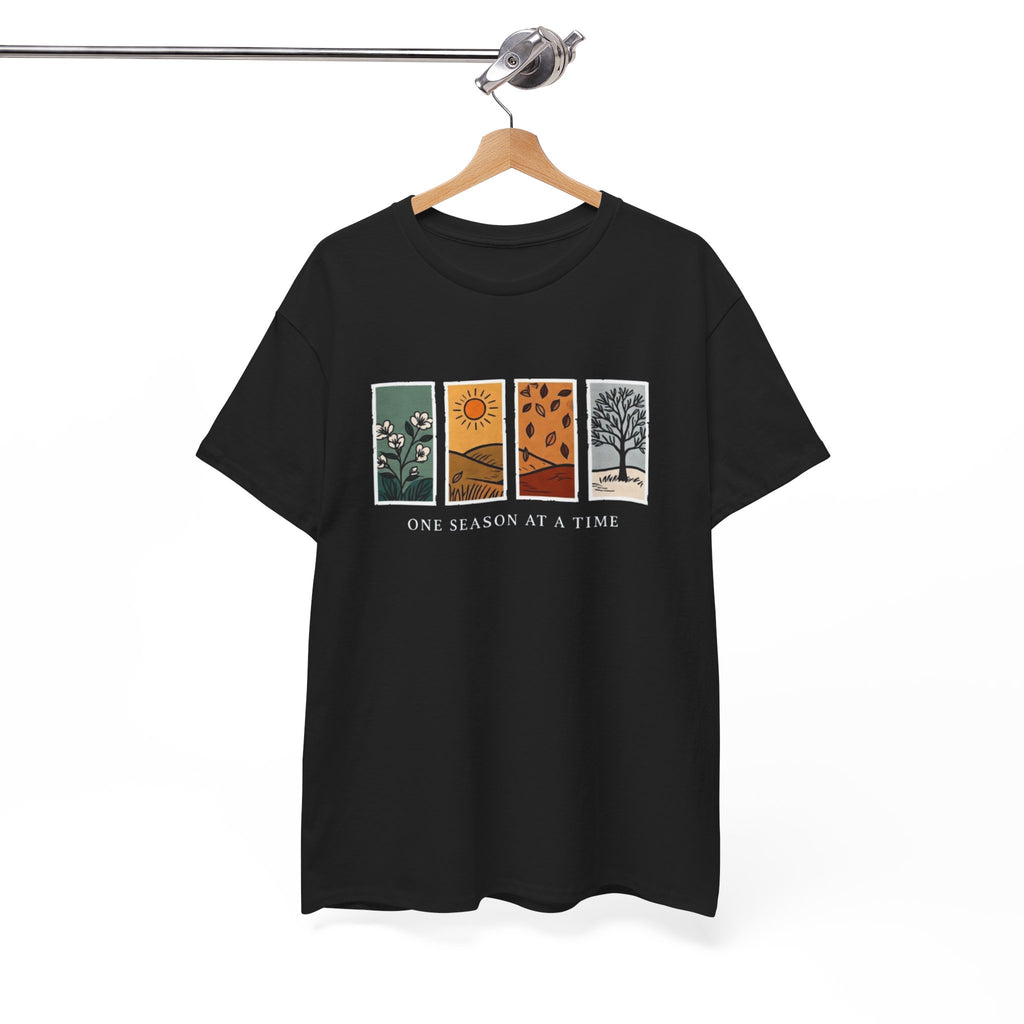 Seasons at a Time Tee — "One Season at a Time" Nature Graphic T‑Shirt