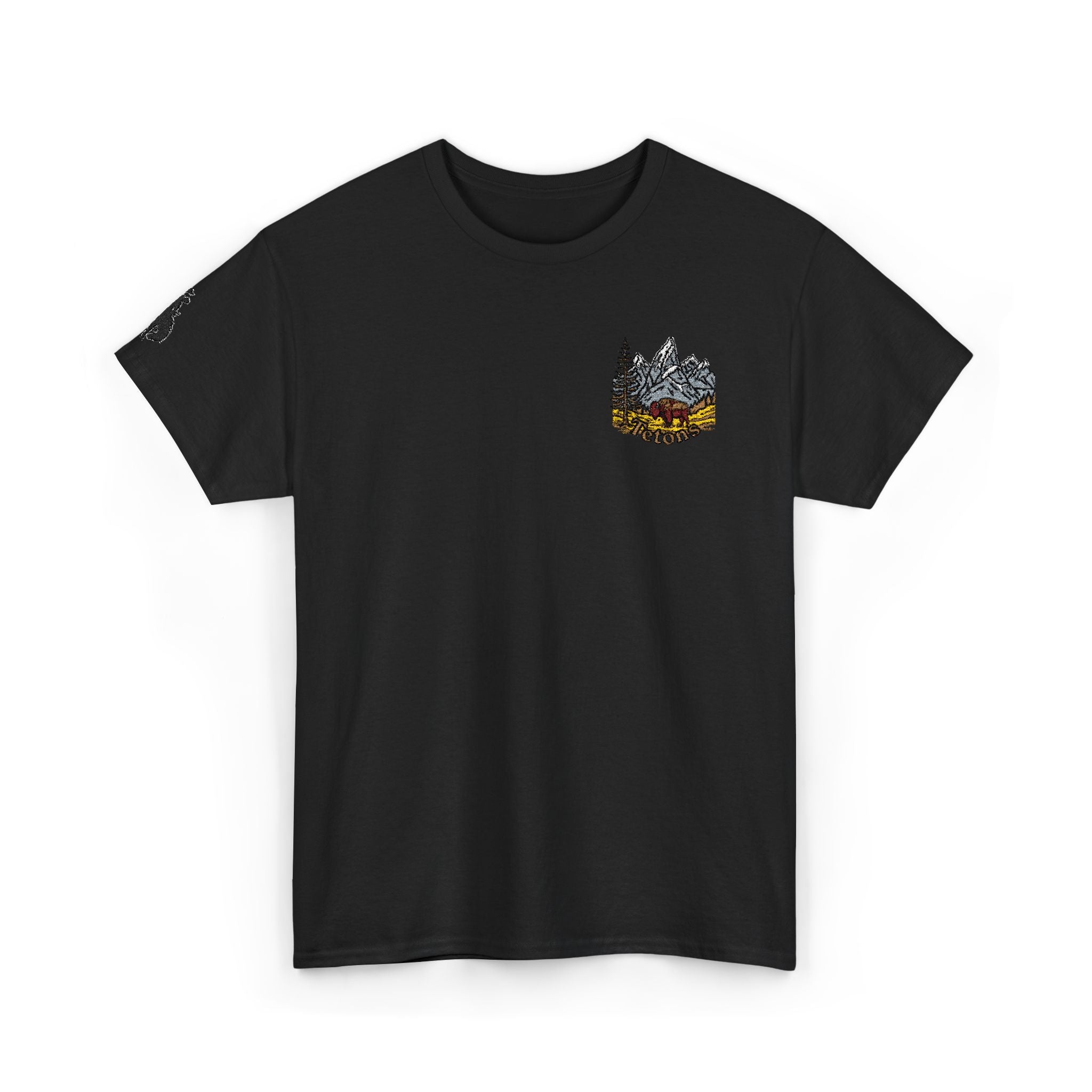 Grand Teton Tee — Bucking cowboy sleeve