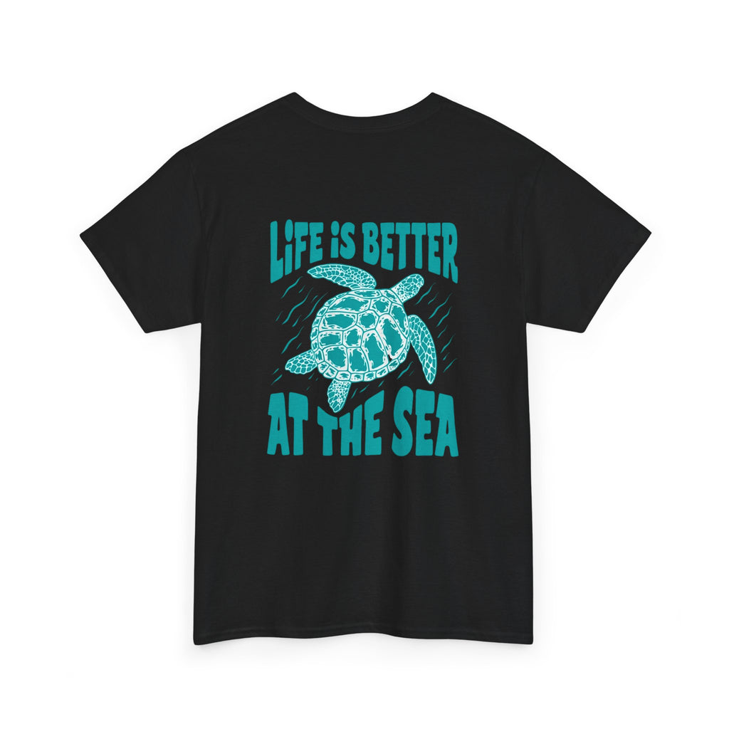 Sea Turtle Graphic Tee — "Life Is Better At The Sea" Casual Beach T-Shirt