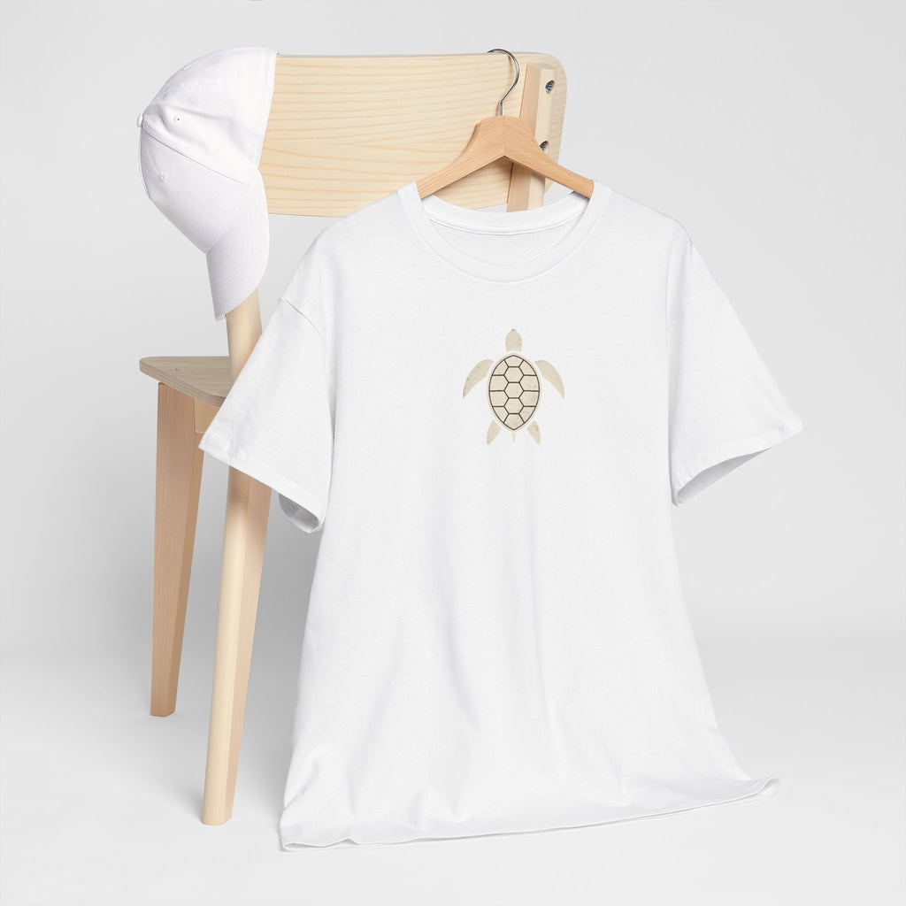 Vintage Shores T-Shirt-- Retro Beach Turtle Graphic Tee (Palm Trees, Sun & Waves)