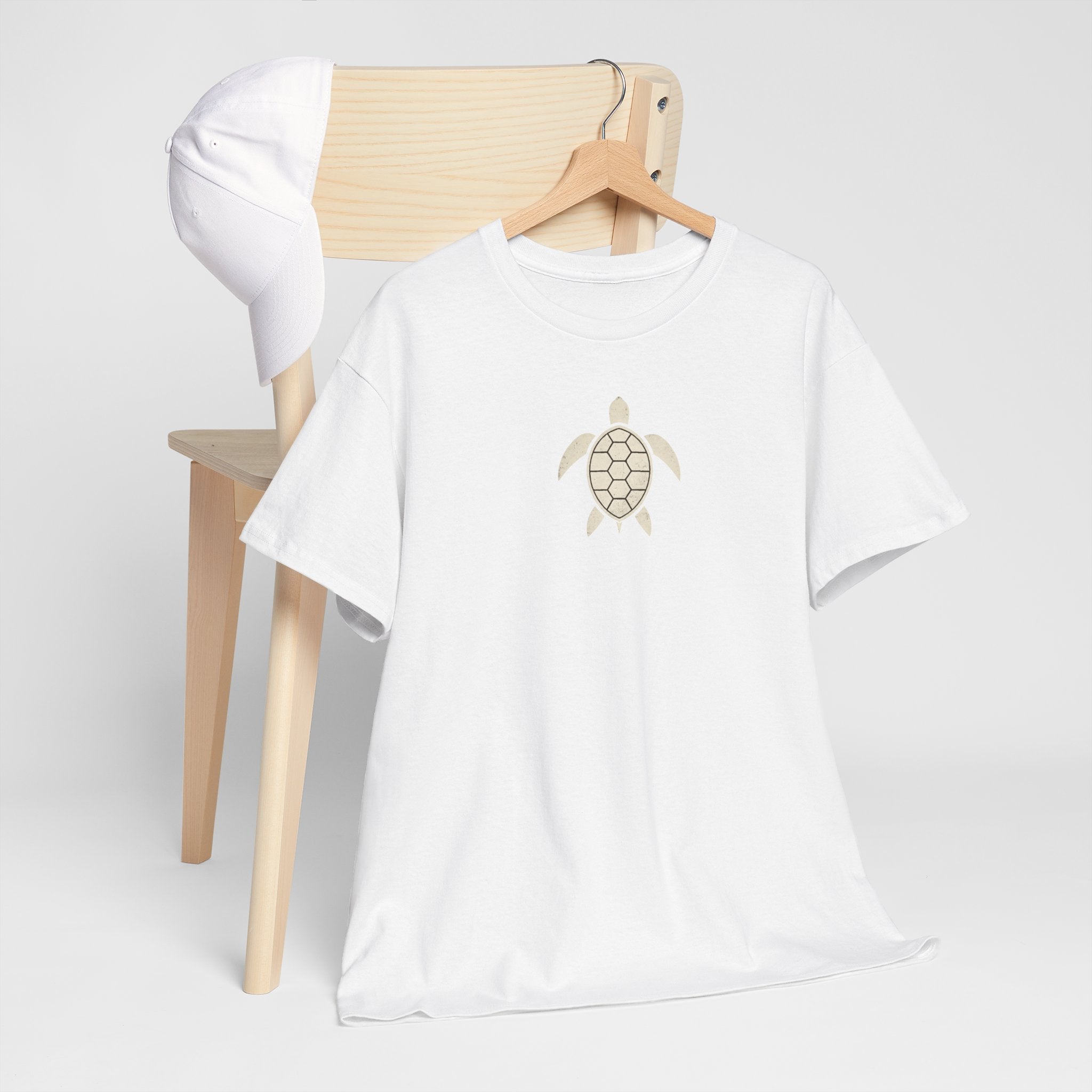 Vintage Shores T-Shirt-- Retro Beach Turtle Graphic Tee (Palm Trees, Sun & Waves)