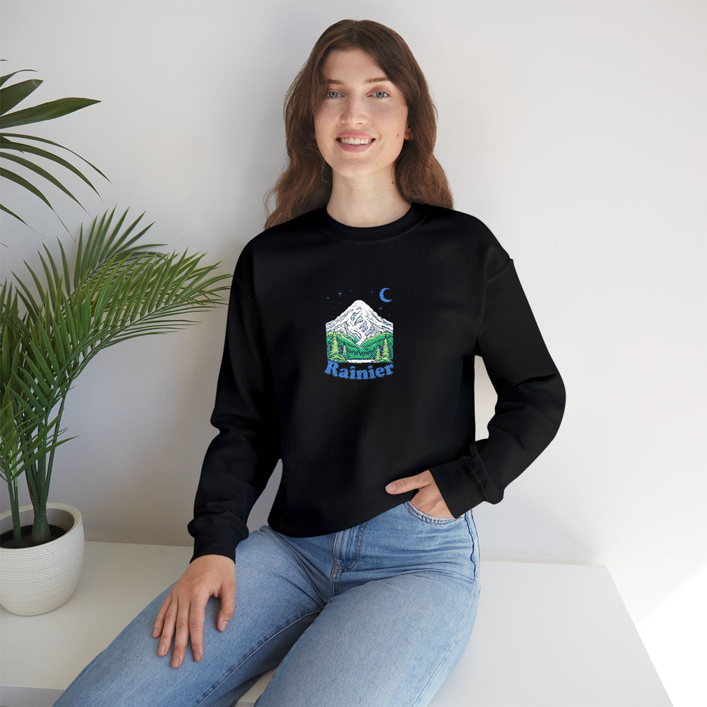 Mount Rainier Crewneck Sweatshirt — Sasquatch detail Right Sleeve