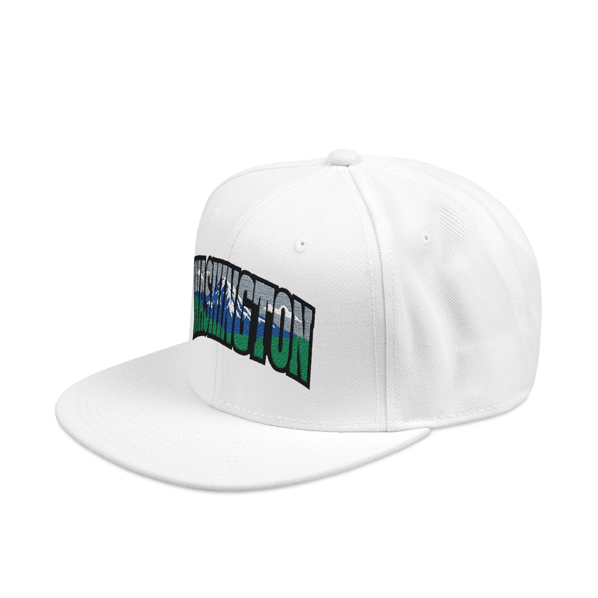 Washington License Plate Snapback Hat — Embroidered "Washington" Ombre Logo