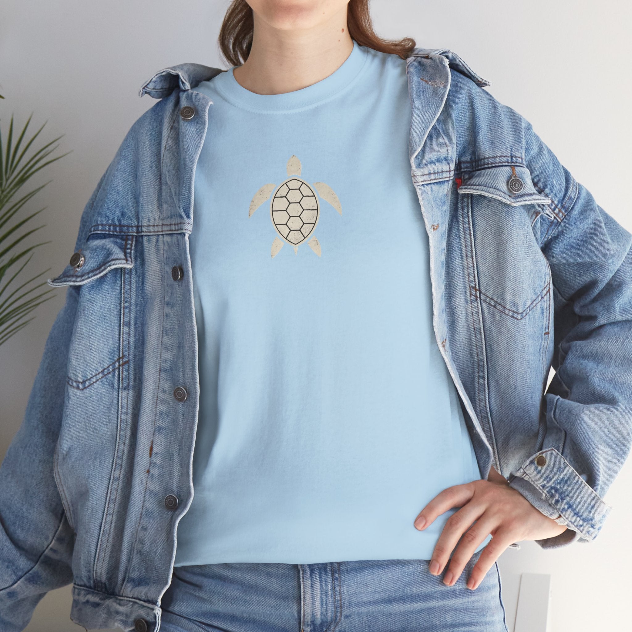 Vintage Shores T-Shirt-- Retro Beach Turtle Graphic Tee (Palm Trees, Sun & Waves)