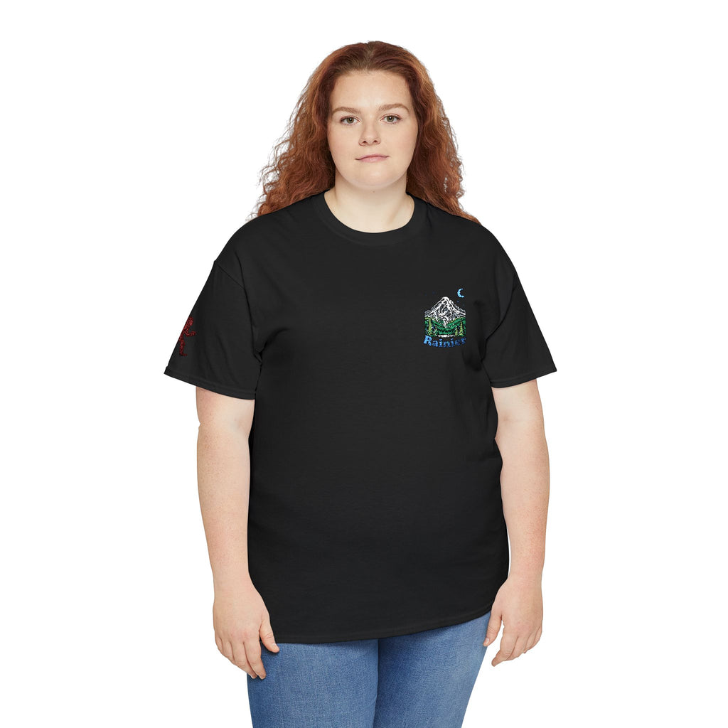 Mount Rainier T‑Shirt --Sasquatch detail Right Sleeve