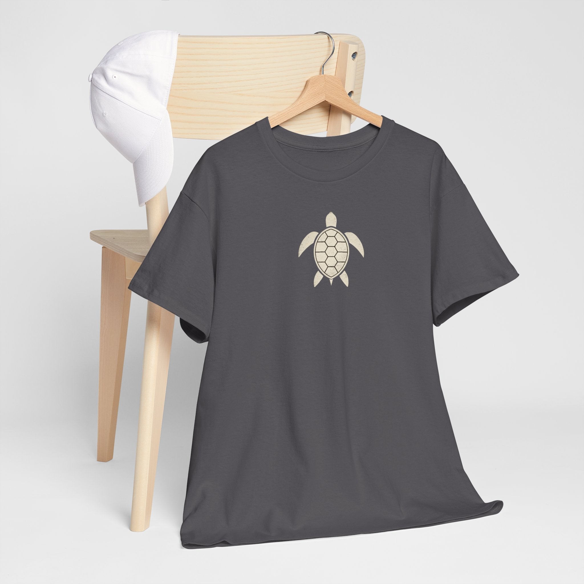 Vintage Shores T-Shirt-- Retro Beach Turtle Graphic Tee (Palm Trees, Sun & Waves)