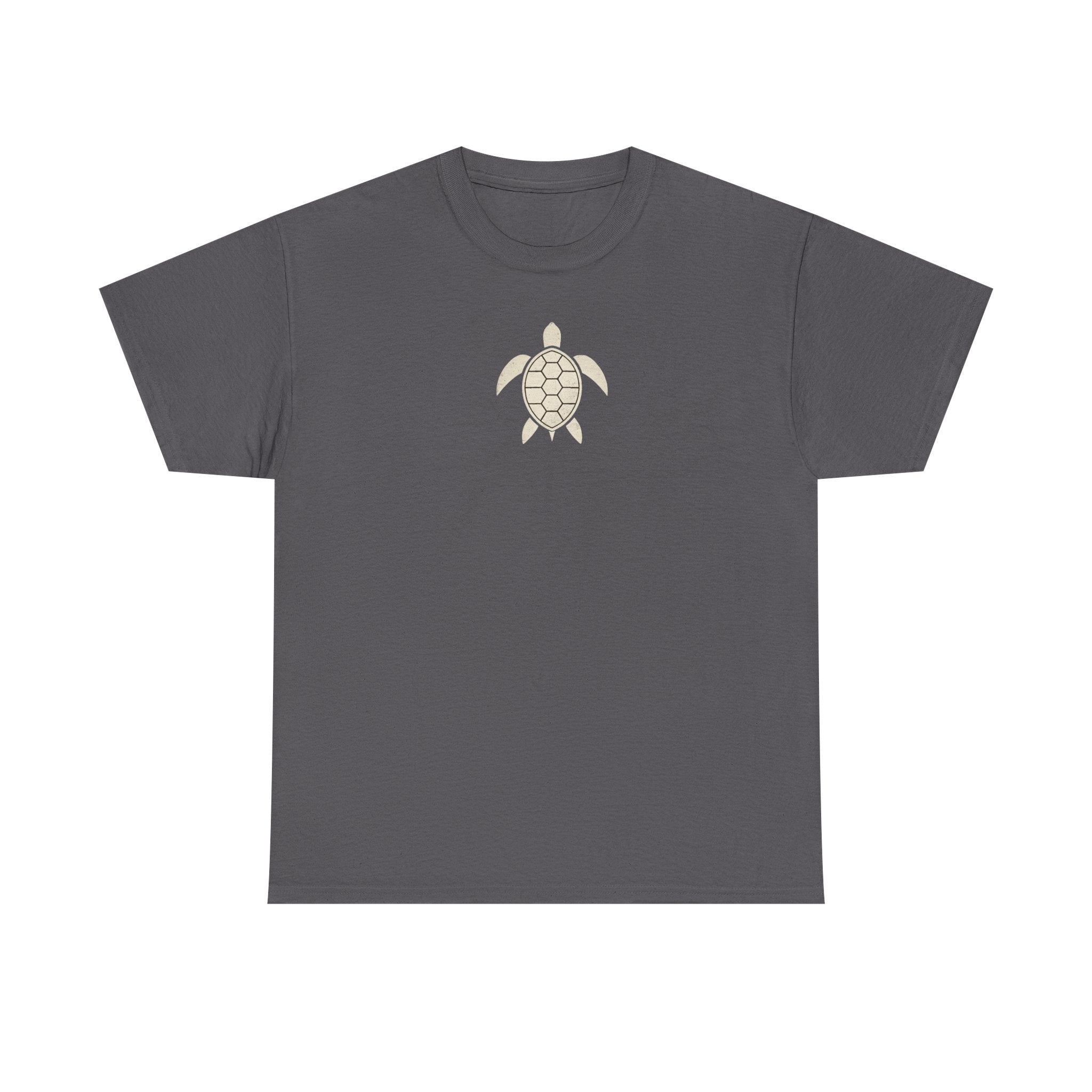 Vintage Shores T-Shirt-- Retro Beach Turtle Graphic Tee (Palm Trees, Sun & Waves)