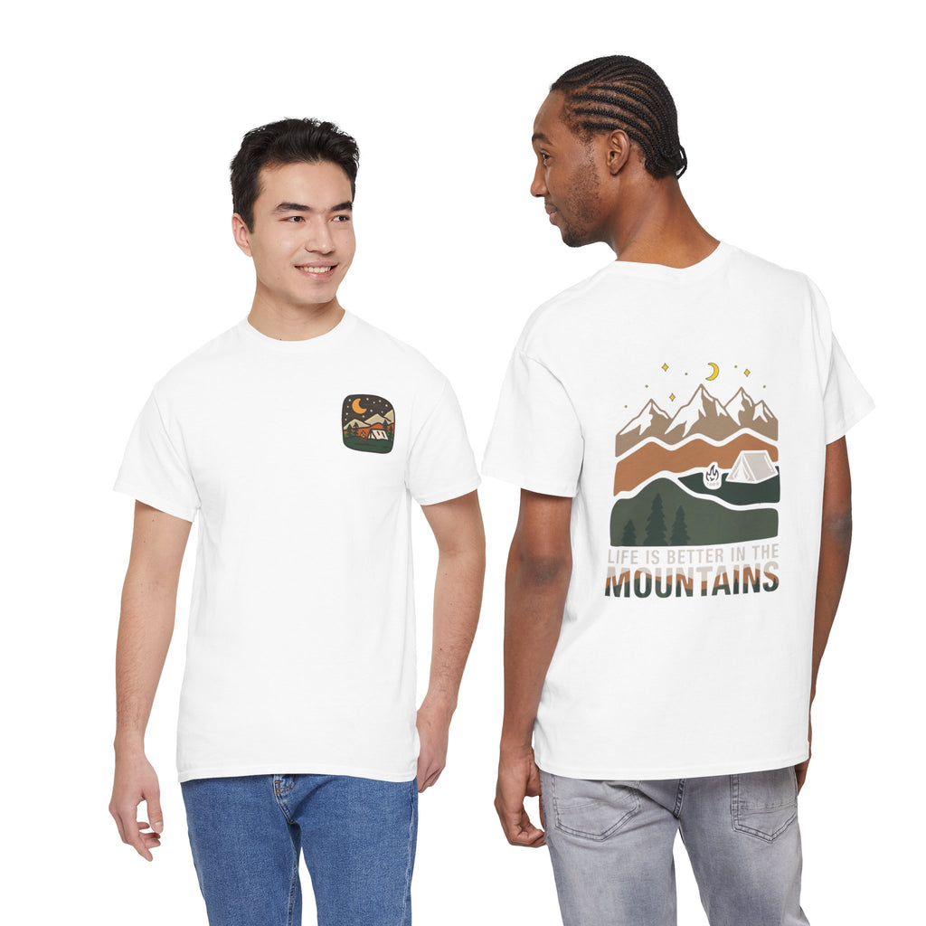 Mountain Camping T‑Shirt — "Life Is Better in the Mountains" Outdoor Tee
